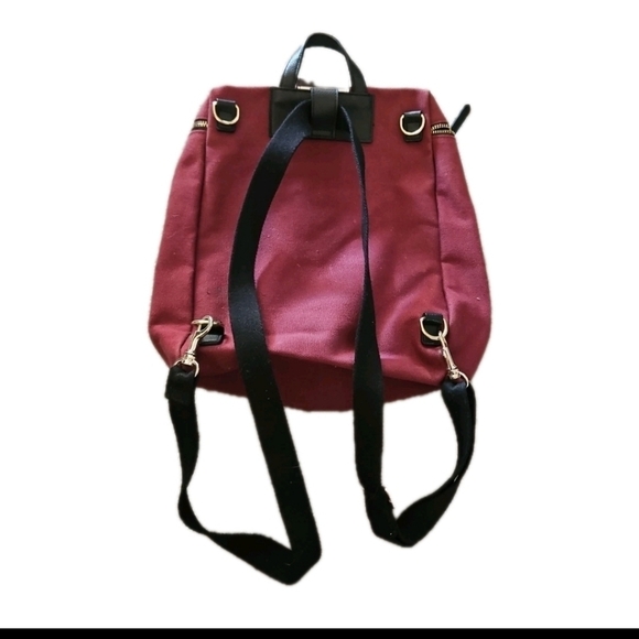Henri Bendel Limited Edition Convertible Canvas & Leather Burgundy Backpack main image 11